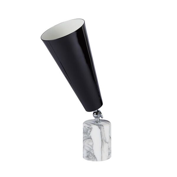 Vox Bordlampe Hvid Marmor & Krom/Sort Lille