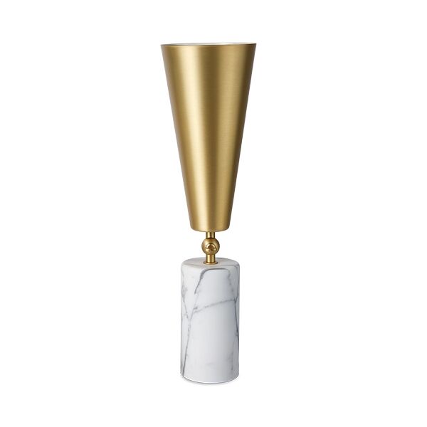 Vox Bordlampe Hvid Marmor & Mat Messing/Hvid Stor