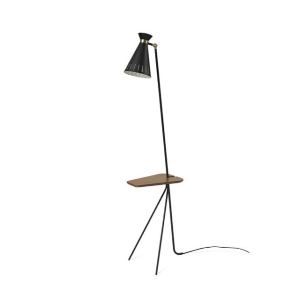 Warm Nordic Cone Gulvlampe med Bord Sort Noir