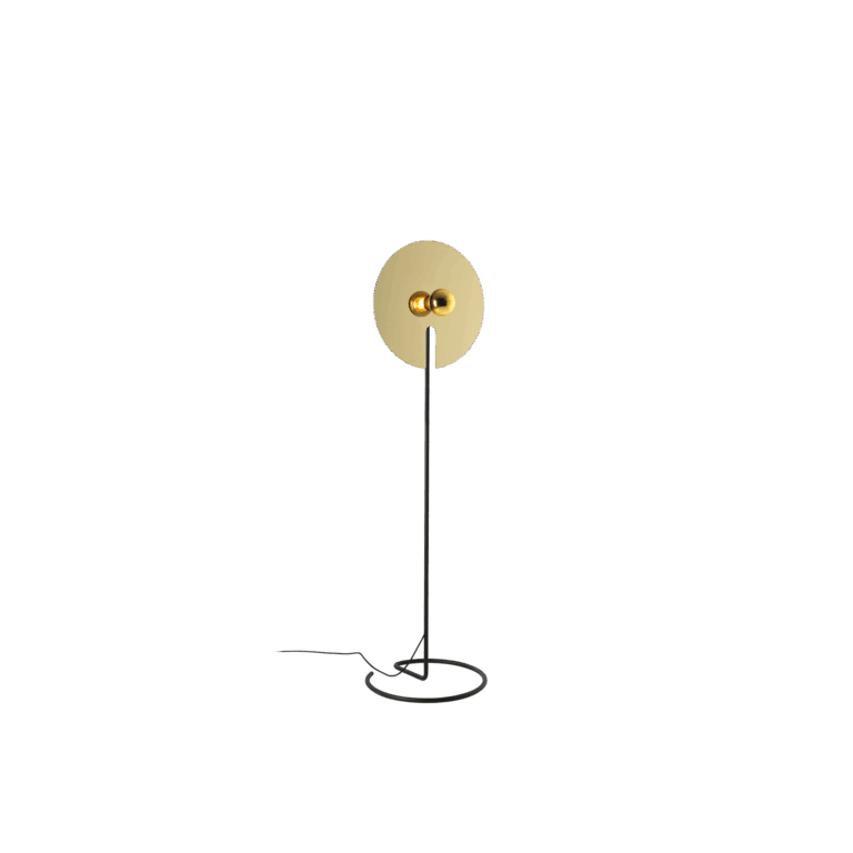 Wever & Ducré MIRRO 2.0 Gulvlampe Mat Sort/Lys Guld