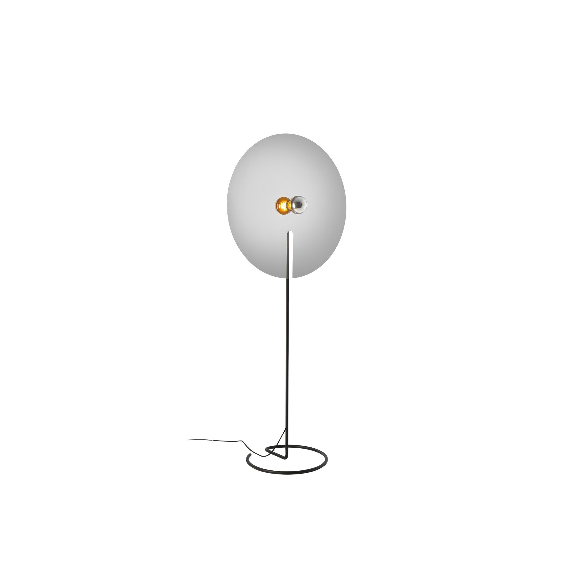 Wever & Ducré MIRRO 3.0 Gulvlampe Mat Sort/Glossy Aluminium
