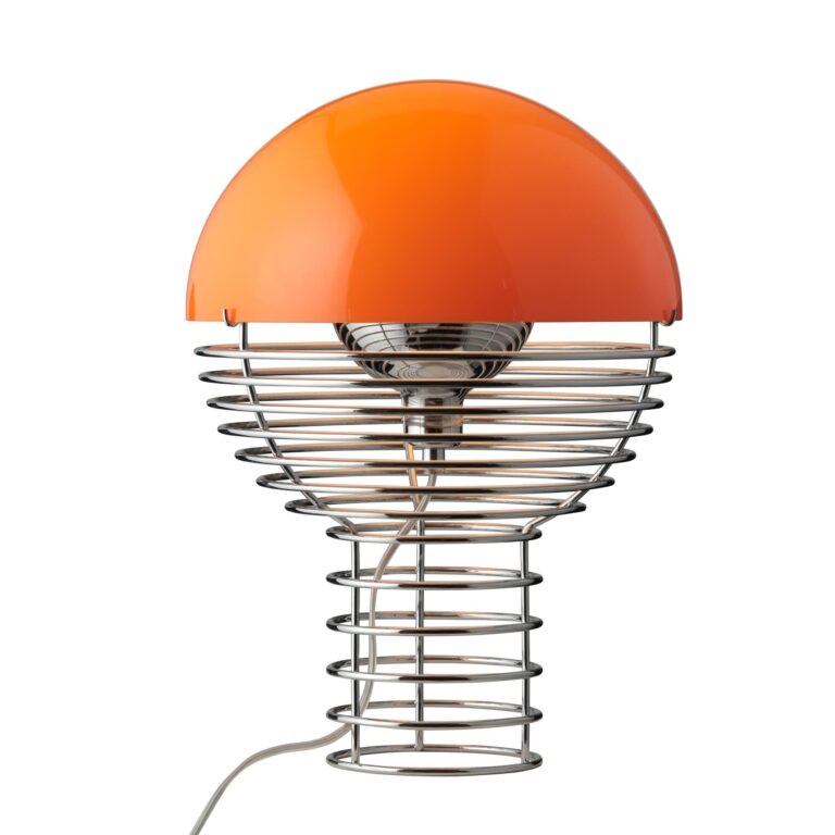 Wire Bordlampe Ø30 Krom/Orange